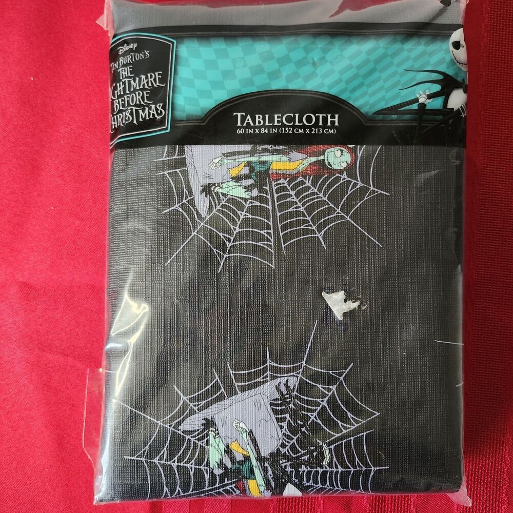 Disney Nightmare Before Christmas Tablecloth 60x84 Jack Sally PEVA New Sealed - Picture 4 of 4